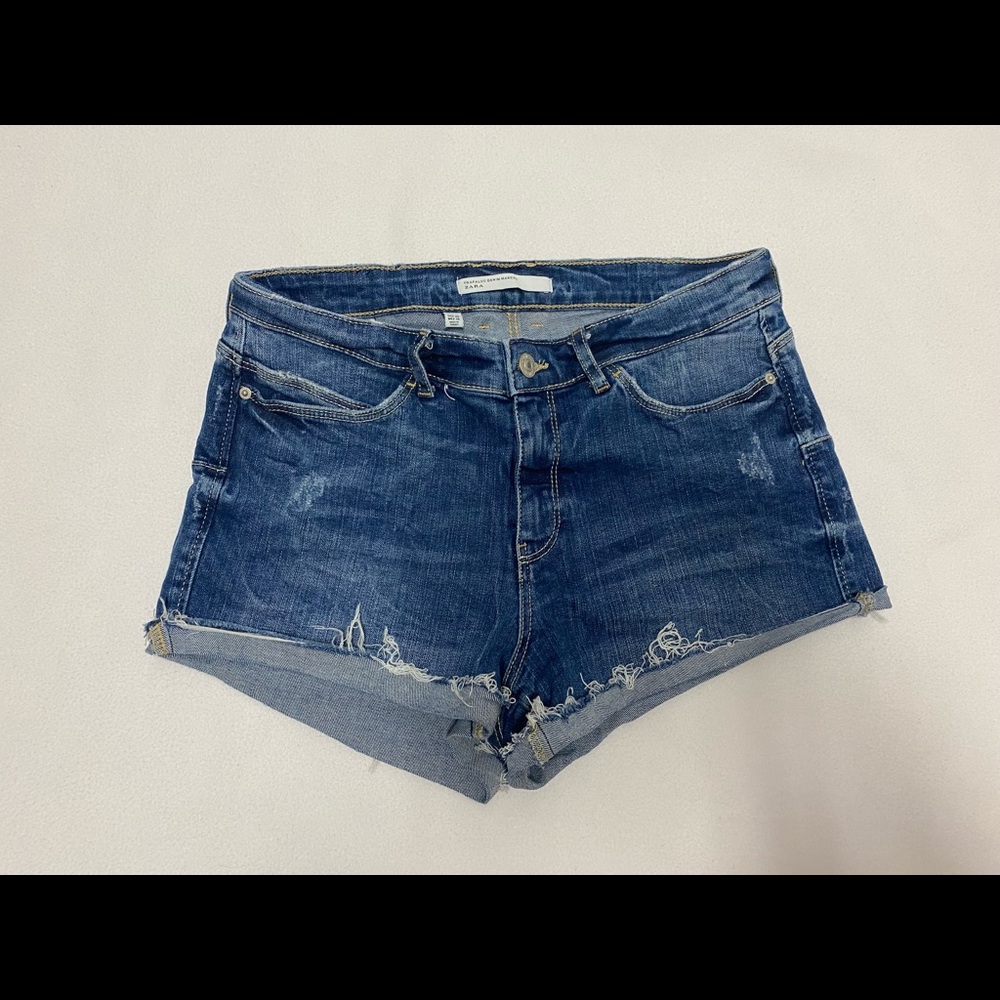 ZARA Dark Blue Denim Jean Shorts